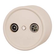 Розетка R/TV-SAT оконечная, пластик, цвет песочное золото B1-305-24