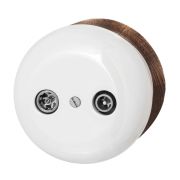 Розетка TV/R-SAT проходная Фаберже, керамика, цвет перламутр B2-304-010/18