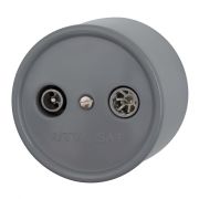 Розетка R/TV-SAT проходная, пластик, цвет Титан B1-304-26