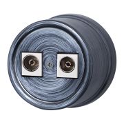 Розетка телевизионная двойная, оконечная, пластик, серебряный век B1-306-11