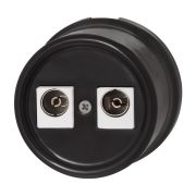 Розетка телевизионная двойная, оконечная, керамика, цвет черный B1-306-03