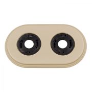 Рамка 2-х постовая, керамика, цвет песочное золото BF2-620-04