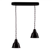 Светильник Кампана, на витом проводе (цвет титан), 2 плафона, черный 717/119 BS1-12-0303/717/119