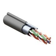 Кабель витая пара TERACOM PRO Cat.5E F/UTP 4 пары solid 24AWG с тросом сталь 1,2 мм оболочка LDPE цвет черный (катушка 305м)