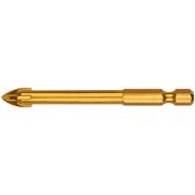 Сверло по кафелю 4 режущие кромки титан. покрытие U-хвостовик под биту 8х76мм FIT 35477