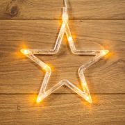 Фигура светодиодная «Звездочка» 185х185х10мм 8LED тепл. бел. 1Вт 4.5В IP20 на присоске с подвесом элементы питания 3хAAA (в компл.) Neon-Night 501-011