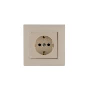 Розетка 1-м Karea RIZZ с заземл. крем Makel 88010028