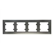 Рамка 4-м Karea RIZZ STAR дым. металлик Makel 88050704