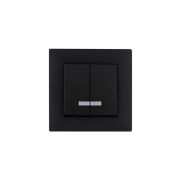 Выключатель 2-клав. с подсветкой Karea RIZZ STAR чер. Makel 88054023