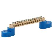 Шина N «ноль» на двух угловых изоляторах ШНИ-6х9-14-У2 NO-222-59 син. (уп.10шт) Эра Б0033439