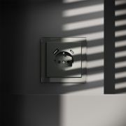 Розетка встраиваемая VOLTUM S70 с заземлением и защитными шторками, 16А, с USB, A+С, (титан)