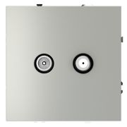 Розетка телевизионная встраиваемая VOLTUM S70 оконечная TV+SAT, (сталь)