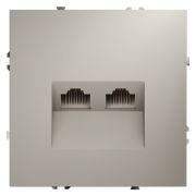 Розетка компьютерная встраиваемая VOLTUM S70 двойная RJ45+RJ45 кат.6, (кашемир)