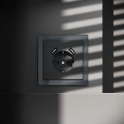 Розетка встраиваемая VOLTUM S70 с заземлением и защитными шторками, 16А, с USB, A+A, (графит)