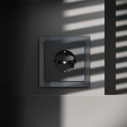 Розетка встраиваемая VOLTUM S70 с заземлением 16А, (графит)