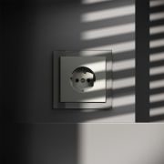 Розетка встраиваемая VOLTUM S70 с заземлением 16А, (сталь)