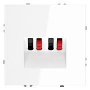 Розетка акустическая встраиваемая VOLTUM S70 4-местная, (белый глянцевый)