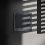 Выключатель встраиваемый VOLTUM S70 двухклавишный с подсветкой 10А, (графит)