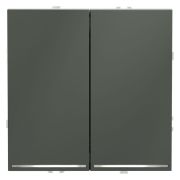 Проходной переключатель встраиваемый VOLTUM S70 двухклавишный с подсветкой 10А, (титан)