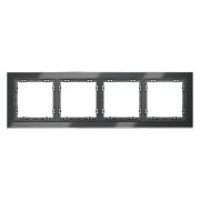Рамка стеклянная VOLTUM S70 на 4 поста, (графит, стекло)