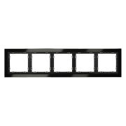 Рамка стеклянная VOLTUM S70 на 5 постов, (черный,стекло)