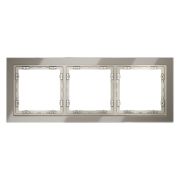 Рамка стеклянная VOLTUM S70 на 3 поста, (шелк, стекло)