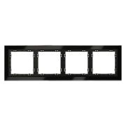 Рамка стеклянная VOLTUM S70 на 4 поста, (черный,стекло)