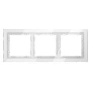 Рамка стеклянная VOLTUM S70 на 3 поста, (белый, стекло)