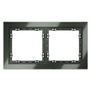 Рамка стеклянная VOLTUM S70 на 2 поста, (титан, стекло)