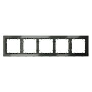 Рамка стеклянная VOLTUM S70 на 5 постов, (титан, стекло)