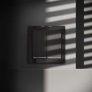 Выключатель встраиваемый VOLTUM S70 двухклавишный с подсветкой 10А, (черный матовый)