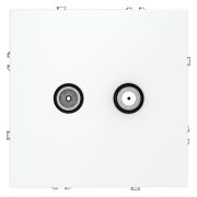 Розетка телевизионная встраиваемая VOLTUM S70 оконечная TV+SAT, (белый матовый)