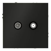 Розетка телевизионная встраиваемая VOLTUM S70 оконечная TV+SAT, (черный матовый)