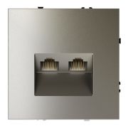 Розетка компьютерная встраиваемая VOLTUM S70 двойная RJ45+RJ45 кат.6, (шелк)