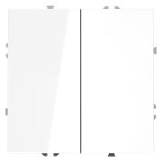 Проходной переключатель встраиваемый VOLTUM S70 двухклавишный 10А, (белый глянцевый)