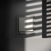 Выключатель встраиваемый VOLTUM S70 двухклавишный 10А, (сталь)