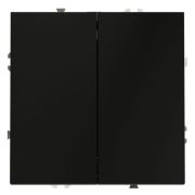 Проходной переключатель встраиваемый VOLTUM S70 двухклавишный 10А, (черный матовый)