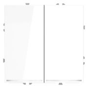 Проходной переключатель встраиваемый VOLTUM S70 двухклавишный с подсветкой 10А, (белый глянцевый)