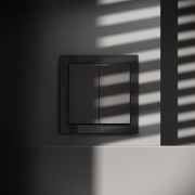 Выключатель встраиваемый VOLTUM S70 двухклавишный 10А, (черный матовый)