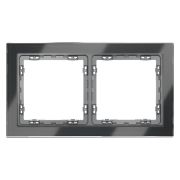 Рамка стеклянная VOLTUM S70 на 2 поста, (графит, стекло)