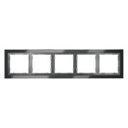 Рамка стеклянная VOLTUM S70 на 5 постов, (графит, стекло)