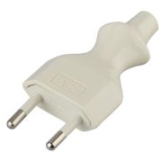 Вилка V2 6А без заземл. прямой ввод (10/200/9600) бел. ЭРА Б0019184