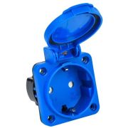 Розетка панельная MAGNUM 2P+PE 16А IP54 РП16-3 с защ. крышкой защ. шторки с заземл. син. IEK PSN71-016-3-3-54-K07