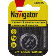 Элемент питания литиевый CR2025 93 822 NBT-CR2025-BP1 (блист.1шт) NAVIGATOR 93822