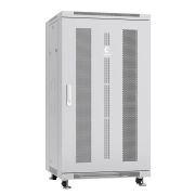 Шкаф монтажный телекоммуникационный напольн. ND-05C-22U60/60 19дюйм 22U 600х600х1166мм для распределит. и серверн. оборудования; передняя и задняя перфорир. двери ручка с замком RAL7035 сер. Cabeus 7657c