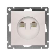 Розетка компьютерная 2-м СП Афина RJ45 кат.5E механизм жемчуж. Universal A1086-OBr