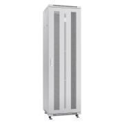 Шкаф монтажный телекоммуникационный напольн. ND-05C-42U60/60 19дюйм 42U 600х600х2055мм для распределит. и серверн. оборудования; передн. и задн. перфорир. двери ручка с замком RAL 7035 сер. Cabeus 7227c