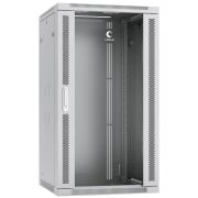 Шкаф телекоммуникационный настенный разобранный SH-05F-22U60/45-R 19дюйм 22U 600х450х1082мм дверь стекло сер. (RAL 7035) Cabeus 10768c