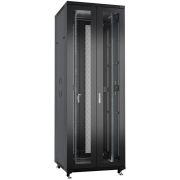 Шкаф монтажный телекоммуникационный напольн. ND-05C-47U80/120-BK 19дюйм 47U 800х1200х2277мм для распределит. и серверн. оборудования; передн. и задн. двойн. перфорир. двери ручки с замком RAL 9004 черн. Cabeus 9754c