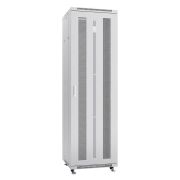 Шкаф монтажный телекоммуникационный напольн. ND-05C-42U60/80 19дюйм 42U 600х800х2055мм для распределит. и серверн. оборудования; передн. и задн. перфорир. двери ручка с замком RAL 7035 сер. Cabeus 7204c